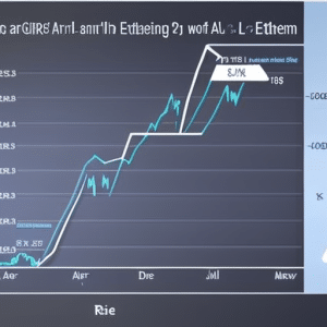 showing the rise and fall of Ethereum and Litecoin side-by-side, with a focus on the relative worth