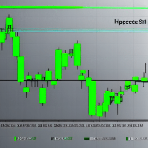 A graph showing the historical and projected ETH price, with a bright green arrow indicating the upward trend