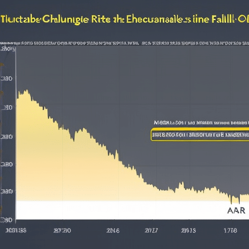 depicting the fluctuating rate of ETH to USD over time, with a dramatic rise and fall of the line