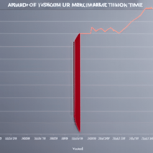 R chart visualizing the cost of Ethereum over time, with a red arrow pointing downward to illustrate a dip in market sentiment