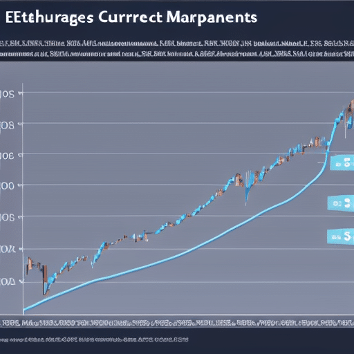 comparing the historical Ethereum price movements to the current market fluctuation, with an arrow pointing upward to indicate a predicted increase