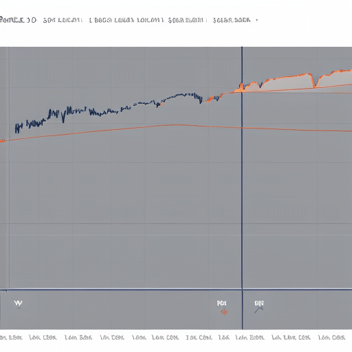 Graph showing the rise and fall of Ethereum prices over time, with a focus on the most recent past