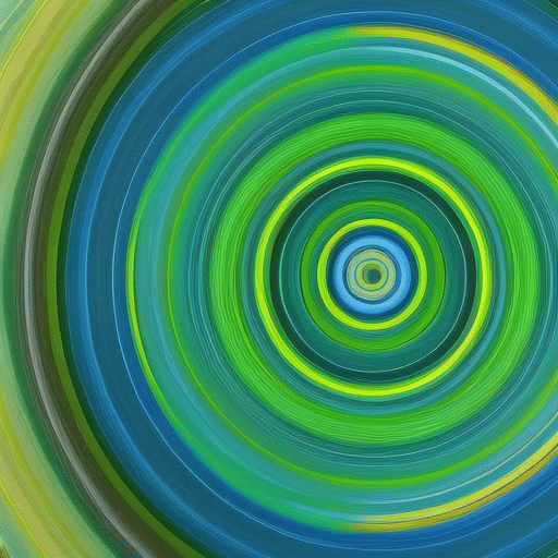 T painting with bright yellow, green, and blue hues swirling to represent the rate and market sentiment of Ethereum