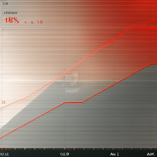 Alist graph with a bright red line showing the recent exchange rate of 185 ETH to USD
