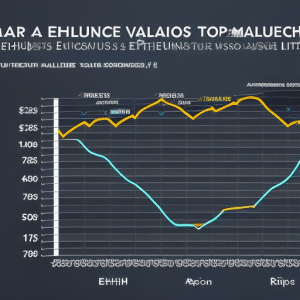 A graphic that shows the relative values of Ethereum compared to top altcoins, such as Bitcoin, Ripple, and Litecoin, through a line graph