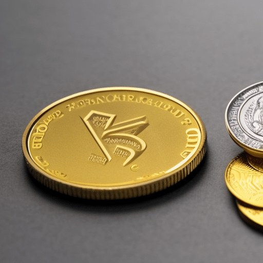 Sh Pound coin sitting atop a stack of Ethereum coins, with a laptop open in the background displaying a UK-based Ethereum buying platform