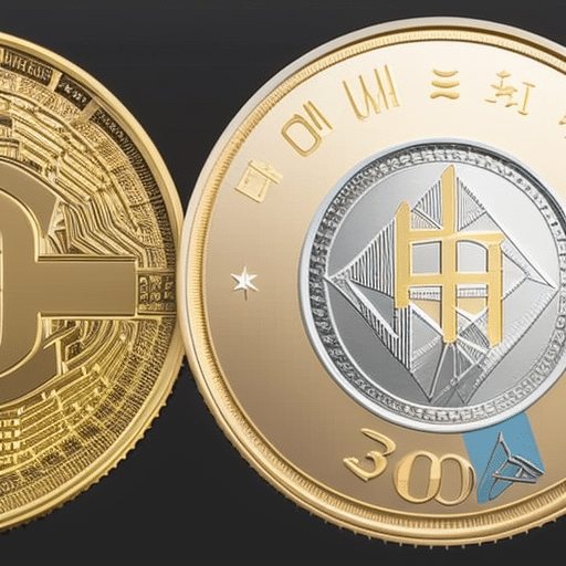 of two currencies side by side, one labeled with ETH and the other with the other cryptocurrency, with arrows pointing from ETH to the other currency and a number indicating 0