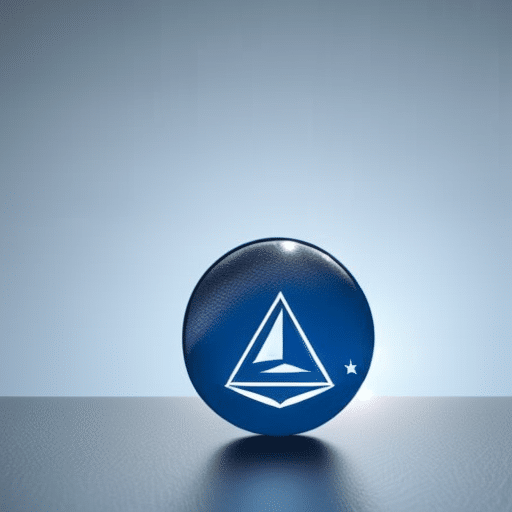 Ate a person holding a crystal ball with an Ethereum symbol within it, with the Australian flag in the background