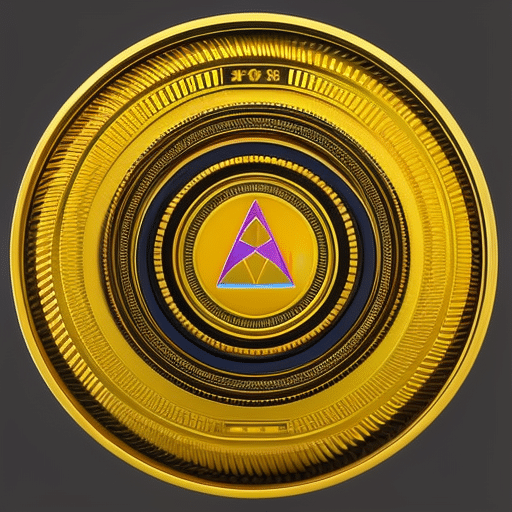 Ract illustration of a coin with a gold, Ethereum-inspired pattern in the center, surrounded by a colorful, dynamic graph of the CAD price of Ethereum