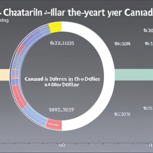 showing the Ethereum price in Canadian dollars over a one-year period, with variations in color to indicate changes in the market