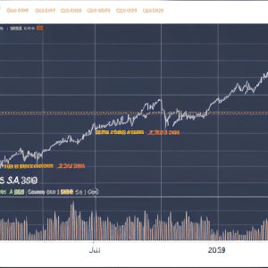 of Ethereum prices over time, with sharp spikes and dips in the trend line