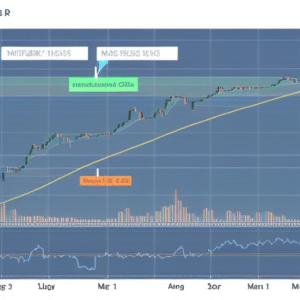 showing Ethereum's price fluctuations over the last 12 months, with lines representing support and resistance levels