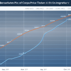 showing the price of Ethereum over time, with a dotted line representing the integration of services