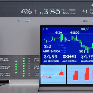 -up of a digital screen displaying a graph of Ethereum prices in Canada over the past 24 hours