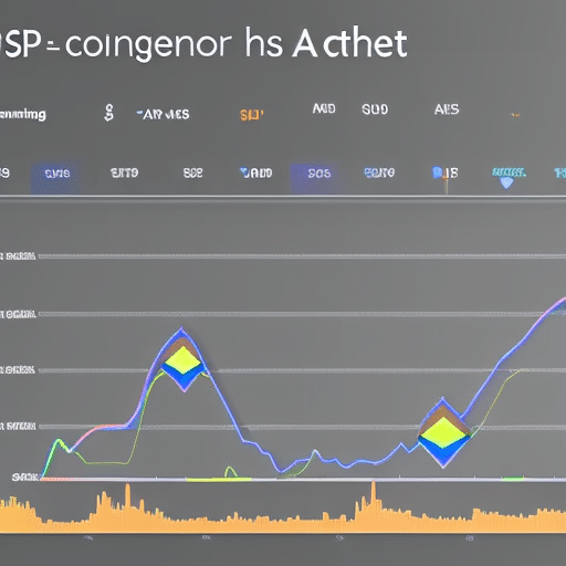 Tive graph with a curved line tracking Ethereum market cap over time, with colorful points representing specific moments in the chart