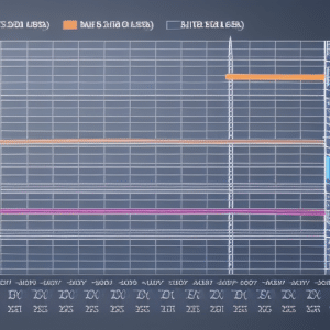 A graph showing the Ethereum price movements over the past year, with a timeline of months on the x-axis and the price range on the y-axis