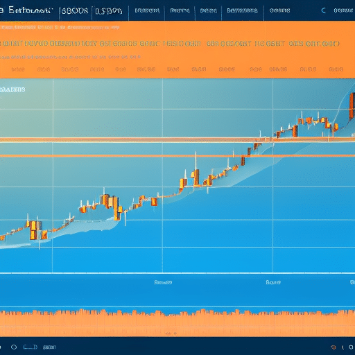 An image of a chart with a live graph of Ethereum prices, featuring its recent volatility