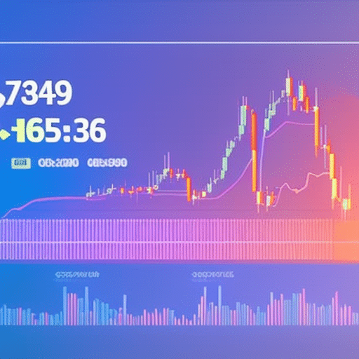 Ic Ethereum price chart with multiple technical indicators, rendered in vibrant colors and shapes