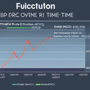 Chart displaying Ethereum price fluctuations over time, showing peaks and valleys