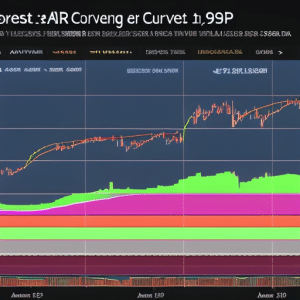 Ful bar graph with a curved line over it, showing the live price analysis of Ethereum