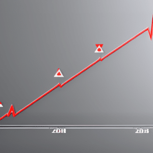 showing the past and predicted future Ethereum price, with a red arrow pointing up