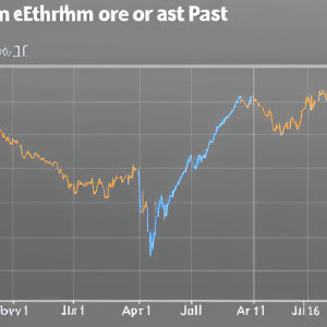 showing the price of Ethereum over the past year, with a highlighted upward trend
