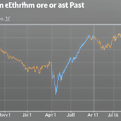 showing the price of Ethereum over the past year, with a highlighted upward trend