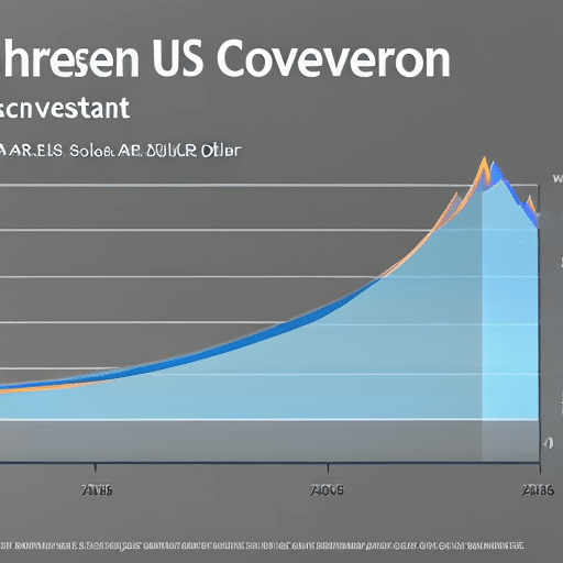 Ate a colorful graph showing the steady increase of Ethereum to US dollar conversion over time for investment