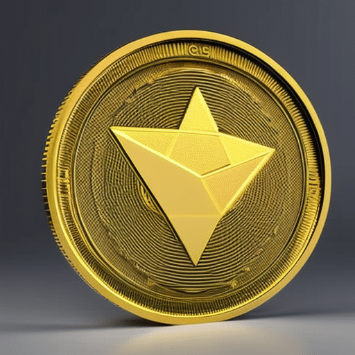 Plated Ethereum coin on a black background with a gold-plated USD coin overlaid on top in a diagonal position
