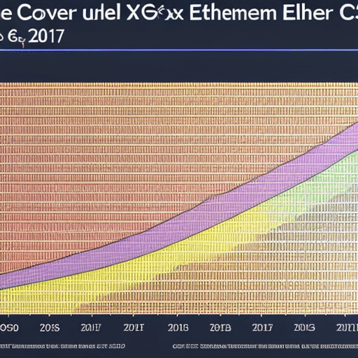 Ful line graph with a decreasing trend line depicting the price of Ethereum X over the past year