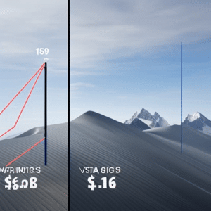 An image of two graphs side by side, one showing the price of Ethereum and the other the price of X, with the two lines crossing at various points