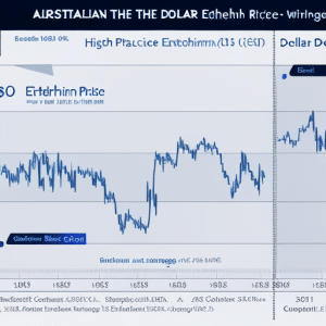 of the Australian dollar to Ethereum exchange rate over time, with a dotted line that shows the change in Ethereum price as different factors (economic, political, etc