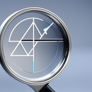 Graph showing the Ethereum/AUD exchange rate over time with a magnifying glass hovering over it to emphasize tracking