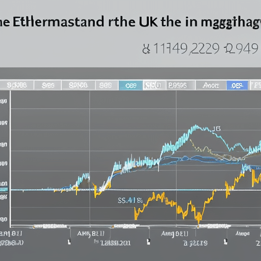 of Ethereum's price in the UK with a magnifying glass zooming in