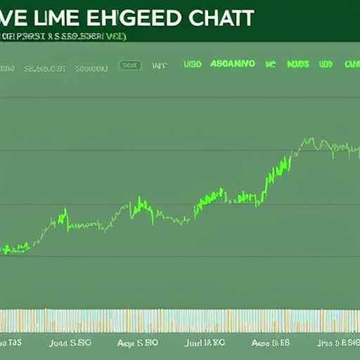 Ic of a jagged line chart showing the fluctuations in the live Ethereum price, highlighted in green at a rate of 0