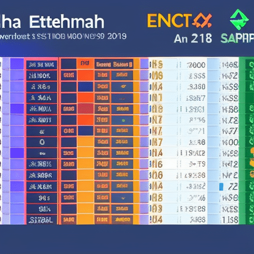 showing the current live Ethereum price in the cryptocurrency market, featuring colorful line and bar charts