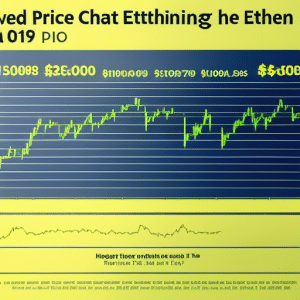 T yellow line chart showing a spike in the price of Ethereum with an alert symbol in the upper right corner