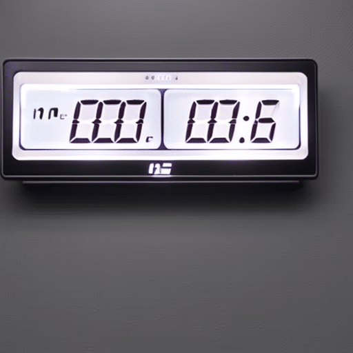 Al clock with an Ethereum symbol, with the hands of the clock rapidly changing to represent the real-time value