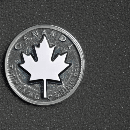 Ian maple leaf with a holographic Ethereum symbol replacing the center
