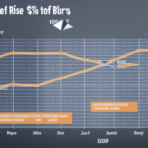 showing the rise and fall of Ethereum prices over time with floating icons of a bull and bear to show the highs and lows