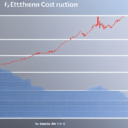 showing the fluctuation of the Ethereum cost from 0