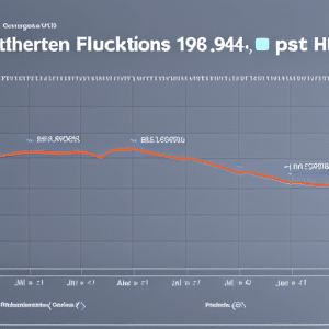 showing the Ethereum rate fluctuations over the past year with arrows indicating significant changes