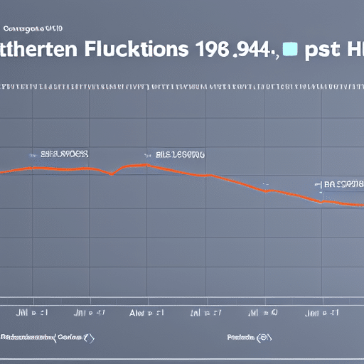 showing the Ethereum rate fluctuations over the past year with arrows indicating significant changes