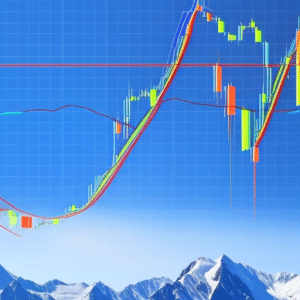 An image of a financial chart resembling an ascending roller coaster ride